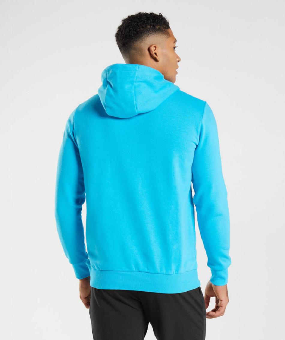 Sudadera Con Capucha Gymshark Block Hombre Gris Oscuro Azules | CO 3617HAP